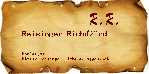 Reisinger Richárd névjegykártya